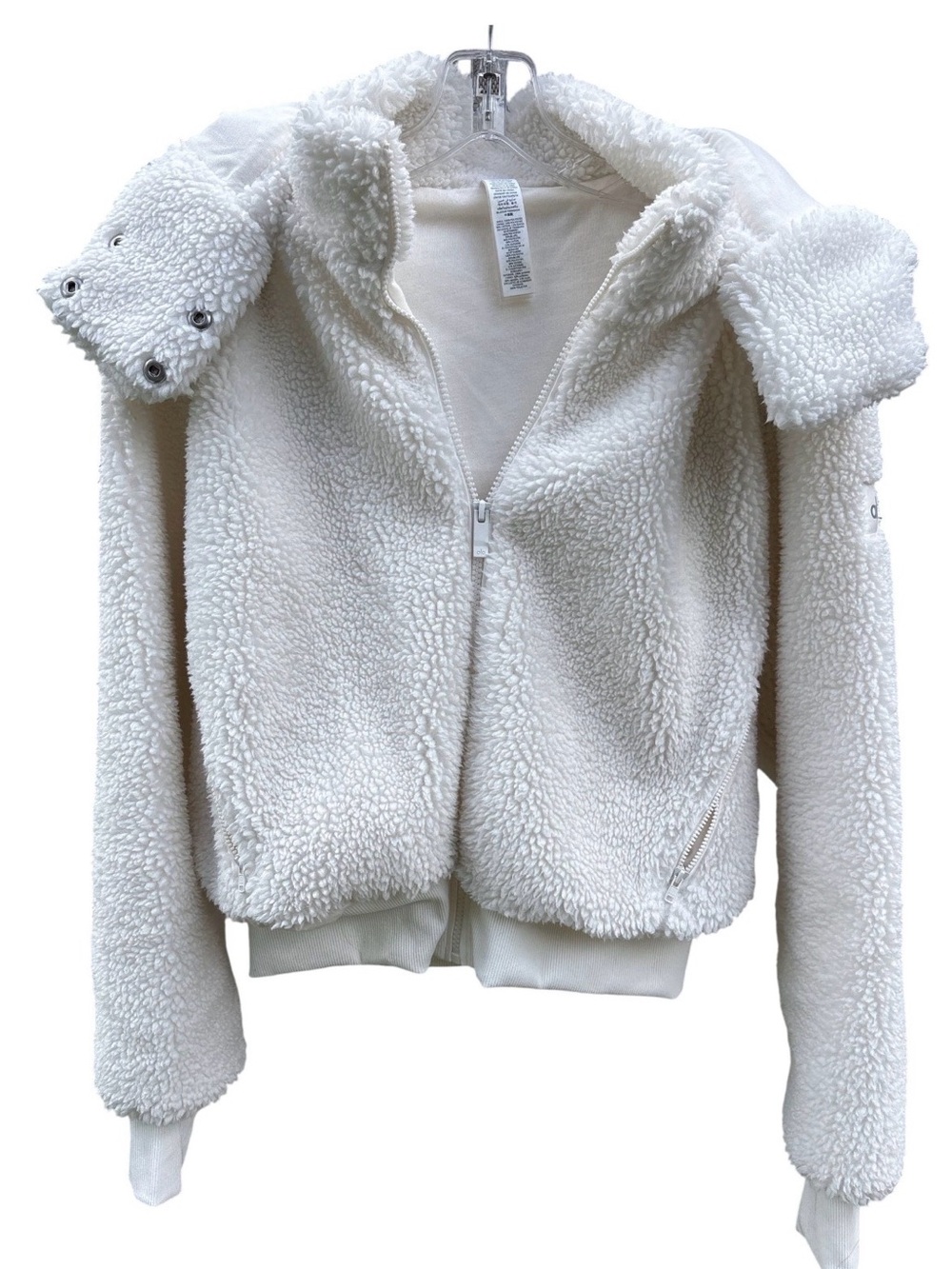 ALO Yoga Cream Teddy Sherpa Zip Jacket Small